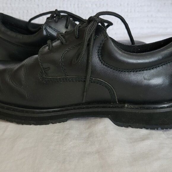 Dr. Scholl's Leather Sz 8 1/2 W Work Shoes Men's Paul Black Slip & Oil Resistant - Picture 4 of 15
